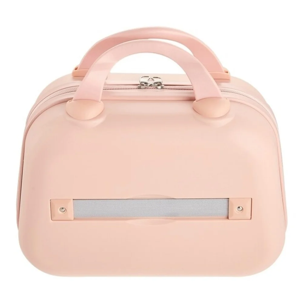 NWOT Living & Home Pink Portable HardShell Handheld Cosmetic Travel Trolley Case